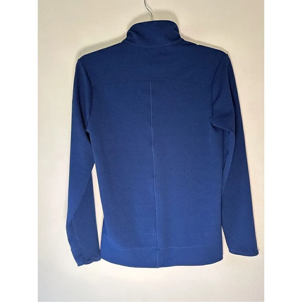 Nike women’s long sleeve 1/4 zip blue athletic top size XS. #27-1497
